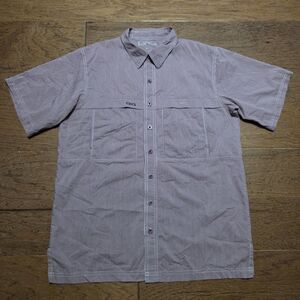 Game Guard Shirt Men's M Maroon Checkered Outdoors Fishing Vented Fishing